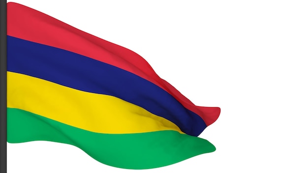 National flag background imagewind blowing flags3d renderingFlag of Mauritius