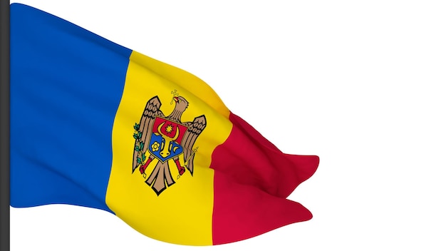 National flag background imagewind blowing flags3d renderingFlag of Moldova