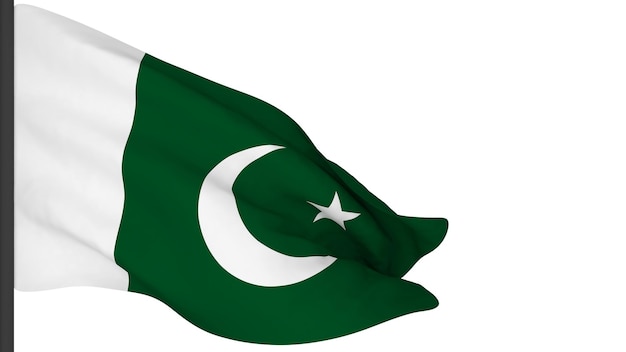 National flag background imagewind blowing flags3d renderingFlag of Pakistan