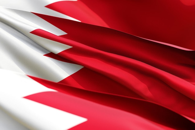 The national flag of Bahrain from textiles closeup in three versions soft focus