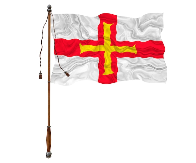 National flag of Bailiwick of Guernsey Background with flag of Bailiwick of Guernsey