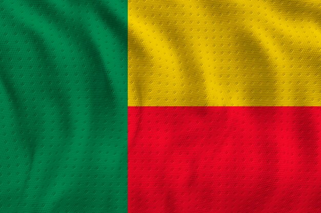 National flag of Benin Background with flag of Benin