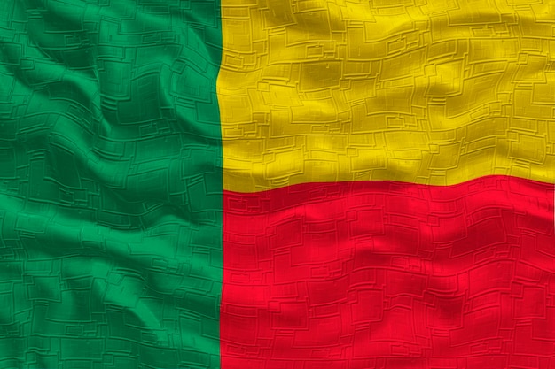 National flag of Benin Background with flag of Benin