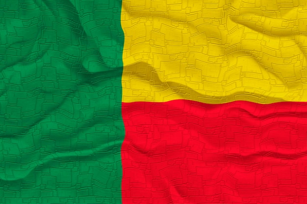 National flag of Benin Background with flag of Benin