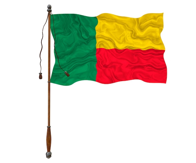 National flag of Benin Background with flag of Benin