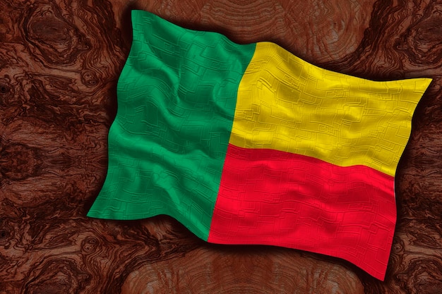 National flag of Benin Background with flag of Benin