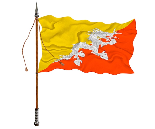 National flag of Bhutan Background with flag of Bhutan