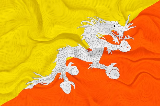 National flag of Bhutan Background with flag of Bhutan