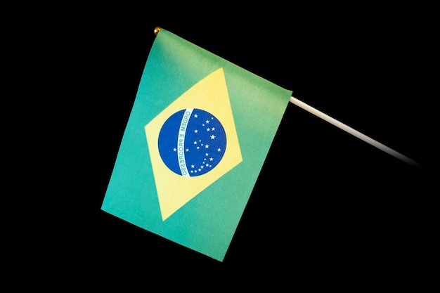 National flag of brazil on a black background