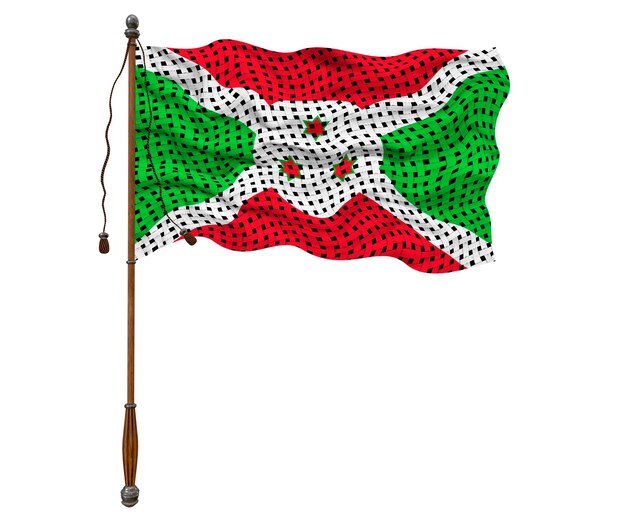 National flag of Burundi Background with flag of Burundi