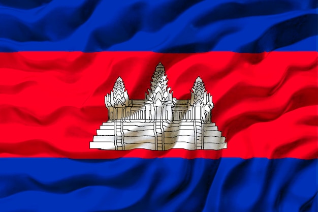 National flag of Cambodia Background with flag of Cambodia