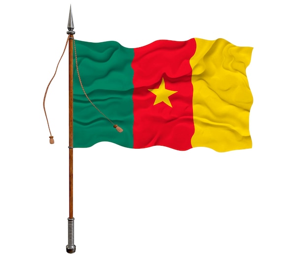 National flag of Cameroon Background with flag of Cameroon