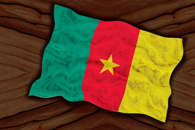 National flag of Cameroon Background with flag of Cameroon