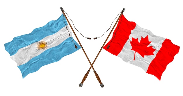 National Flag of Canada and Argentina Background for designers