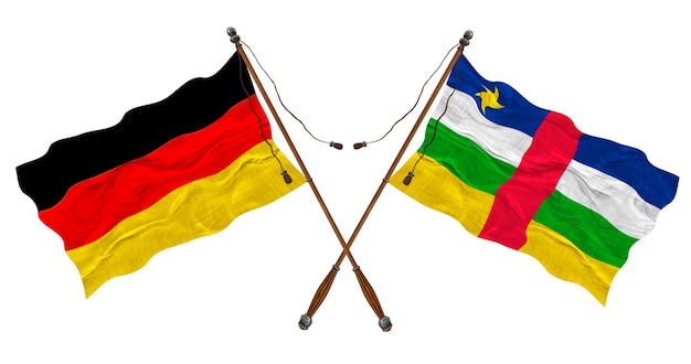 National flag of Central Arican Republic and Germany Background for designers