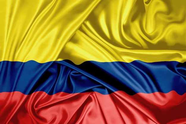 Photo national flag of colombia hoisted outdoors colombia day celebration 3d rendering