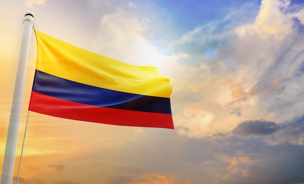 A National flag of colombia, isolated 3d waving flag,