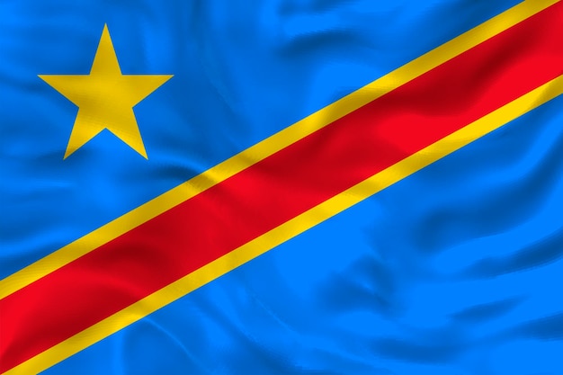 National flag of Congo Democratic Republic Background with flag of Congo Democratic Republic