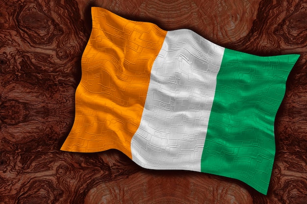 National flag of Cote d'Ivoire Background with flag of Cote d'Ivoire