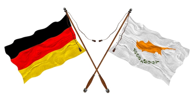 National flag of Cyprus and Germany Background for designers