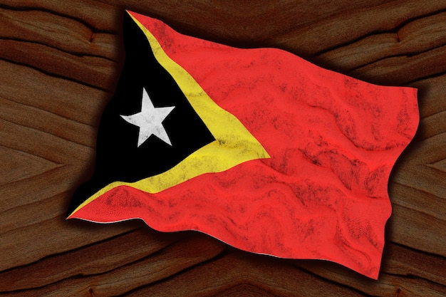 National flag of East Timor Background with flag o of East Timor