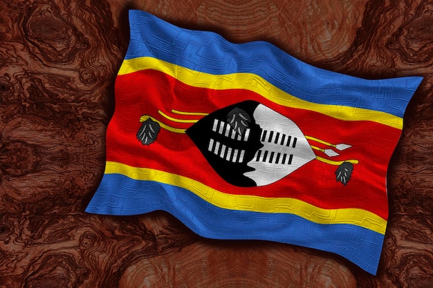 National flag of Eswatini Background with flag of Eswatini