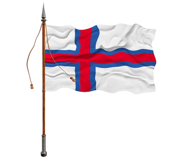 National flag of Faroe islands Background with flag of Faroe islands