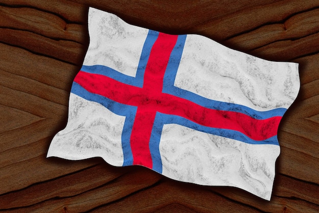 National flag of Faroe islands Background with flag of Faroe islands