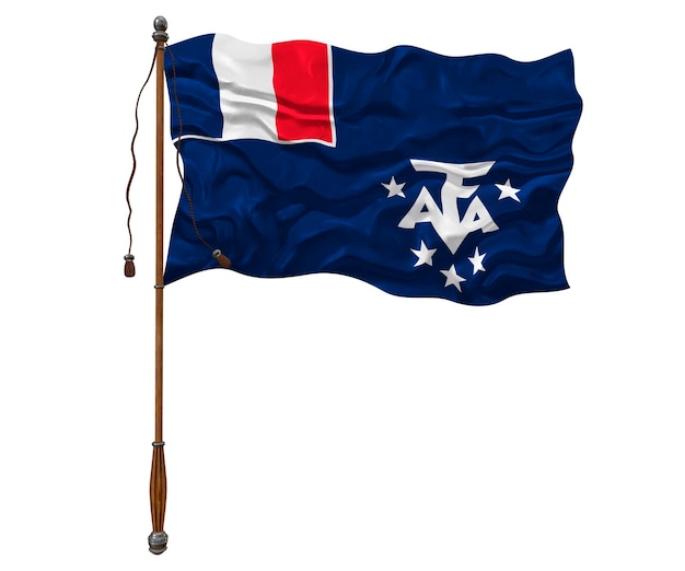 National flag of French southernd antarctic lands Background with flag of French southernd antarctic lands