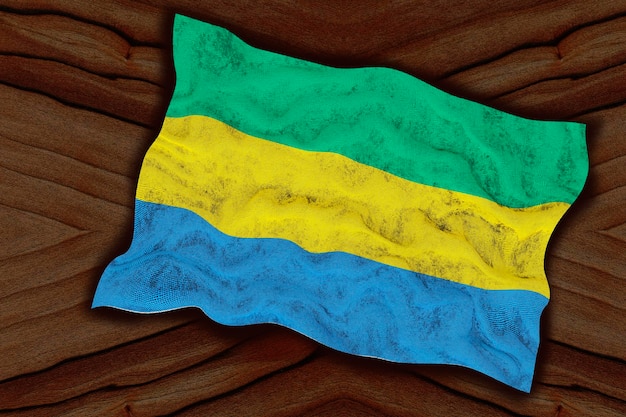 National flag of Gabon Background with flag of Gabon