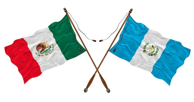 National flag of Guatemala and Mexico Background for designers