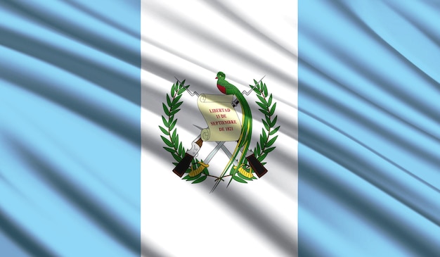 National flag of Guatemala Realistic silk country national colours with emblem