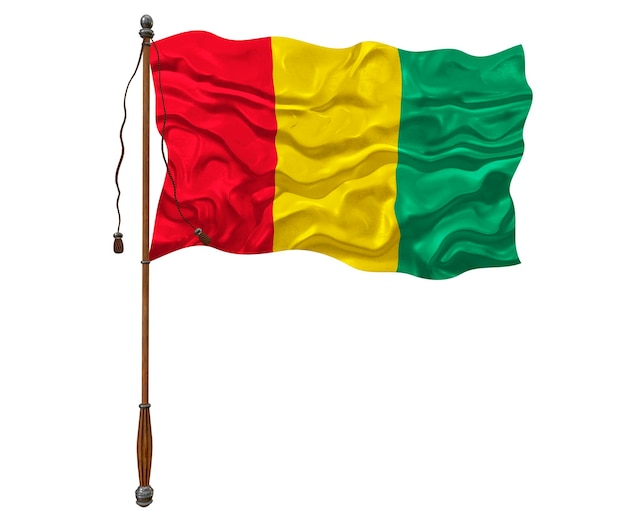 National flag of Guinea Background with flag of Guinea