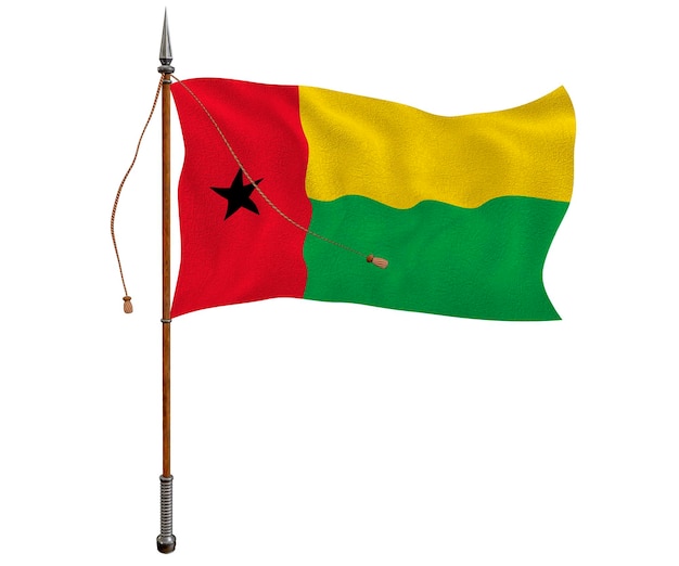 National flag of GuineaBissau Background with flag of GuineaBissau