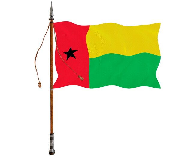 National flag of GuineaBissau Background with flag of GuineaBissau