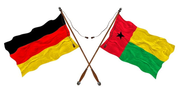 National flag of GuineaBissau and Germany Background for designers