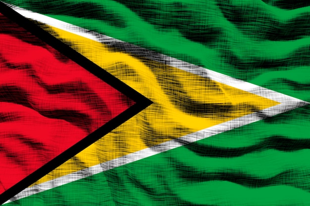 National flag of Guyana Background with flag of Guyana