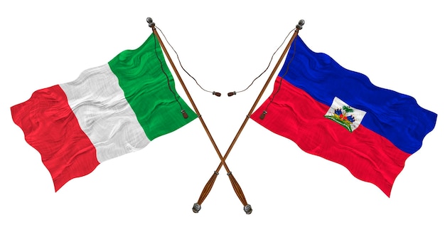 National flag of Haiti and Italy Background for designers