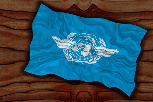 National Flag of ICAO Background with flag of ICAO