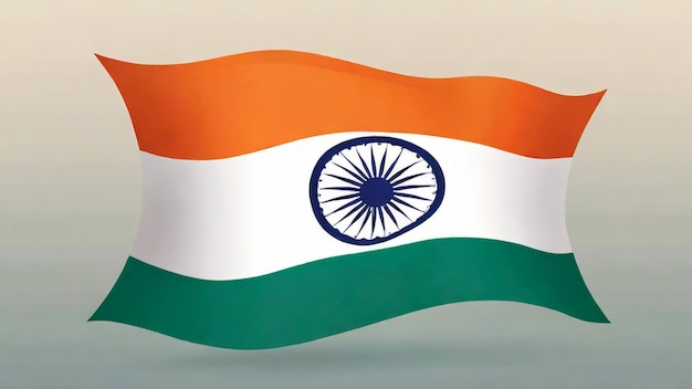 National flag of India on orange background