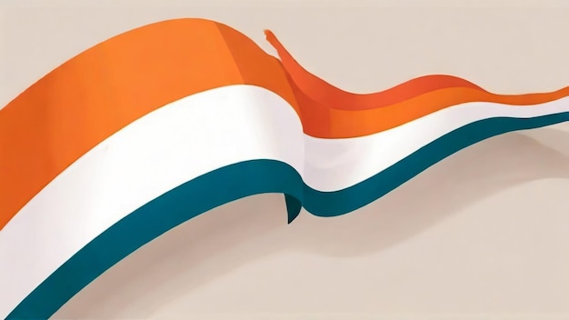 National flag of India on orange background