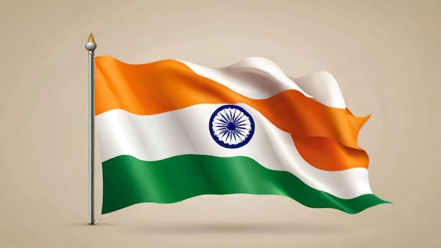 National flag of India on orange background