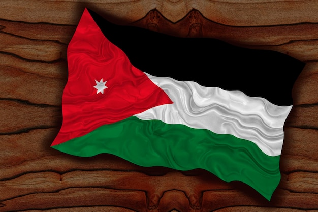 National flag of Iordan Background with flag of Iordan