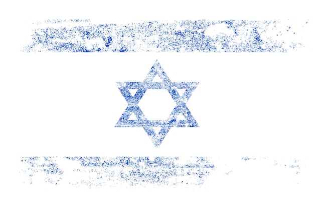 National flag of israel with texture. template for design