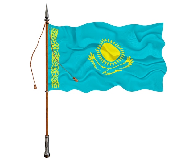 National flag of Kazakhstan Background with flag of Kazakhstan