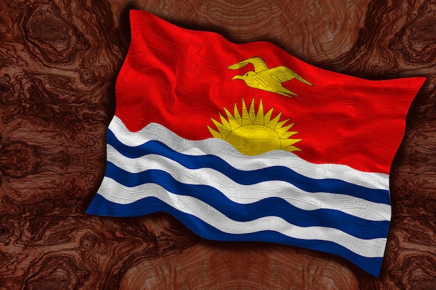 National flag of Kiribati Background with flag of Kiribati