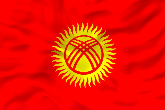 National flag of Kyrgyzstan Background with flag of Kyrgyzstan