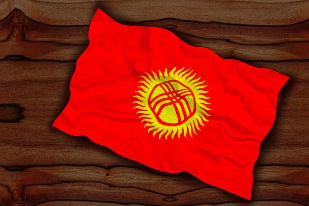 National flag of Kyrgyzstan Background with flag of Kyrgyzstan