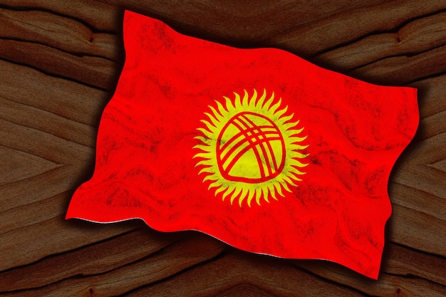 National flag of Kyrgyzstan Background with flag of Kyrgyzstan