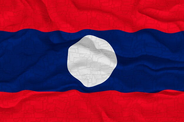 Photo national flag of laos background with flag of laos